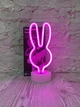 Неоновый светильник ночник Зайчик настольная декоративная Neon Decoration Lamp розовый свет - изображение 3