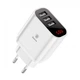 Сетевое зарядное устройство Baseus USB Wall Charger 3xUSB 3.4A Mirror Lake Intelligent Digital Display White (CCALL-BH02) - изображение 2
