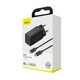 Блок питания Baseus GaN Quick Charger 45W (Type-С+Type-C) + кабель USB-C 60W black - изображение 4