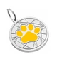Эмалированный Адресник для Собак BronzeDog с Гравировкой Лапка на Фоне Объемной Паутинки Желтый 25 мм (92138) - изображение 2