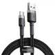 Кабель Baseus USB—Type-C 1м 3A Cafule Black-Grey (CATKLF-BG1) - изображение 1