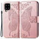 Чехол-книжка с рисунком UniCase Butterfly Pattern для Samsung Galaxy A22 (A225) / M22 (M225) - Rose Gold - изображение 1
