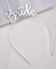 Обруч для нареченої "Bride" пластик срібло (2020-302) - зображення 2