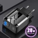 Зарядное устройство для телефона AUKEY с быстрой зарядкой 20WPd+QC3.0 с двумя портами подключения Black (5027189418) - изображение 2