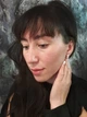 Серебряные серьги подвески цепочка арабка с камнями на английской застежке 5804-сережки - изображение 14