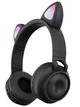Бездротові навушники Epik ZW-028 Bluetooth 5.0/AUX/MicroSD зі світними котячими вушками для дітей Black - зображення 1