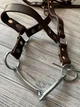 Уздечка для коня Horse Stall с трензелем кожаная коричневая - изображение 3