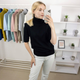 Кофта RI collection з горлом та коротким рукавом L Чорний - изображение 3