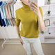 Кофта RI collection з горлом та коротким рукавом XL Світла гірчиця - изображение 1