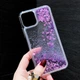 Чехол Glitter для Iphone 11 бампер жидкий блеск Фиолетовый - изображение 4