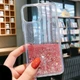 Чехол Glitter для Iphone 11 бампер жидкий блеск Сердце Розовый - изображение 2