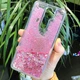 Чехол Glitter для OPPO A5 2020 бампер жидкий блеск Сердце розовый - изображение 1