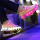 Роликовые кроссовки для девочек с LED подсветкой бежевые с розовым на 2-х колесах (LR 1227) 39(25см) - изображение 7