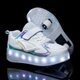 Роликовые кроссовки для девочек с LED подсветкой белые на 2-х колесах (LR 1248) 32(20,5см) - изображение 1