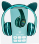 Беспроводные Bluetooth наушники Cat Ear YW-018 с ушками и подсветкой Бирюзовые - зображення 2