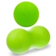 Мячи массажные одинарный и двойной Lacrosse Massage Ball 6,5 см и 6,5х14 см салатовый (FI-7072-7073) - изображение 1