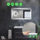 Прямоугольное зеркало с LED подсветкой 80 на 60 см, с тремя сенсорами, подогревом и линзой с подсветкой, модель Amado La Mir (Amadog37) - изображение 2