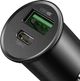 Автомобильное зарядное устройство BASEUS Circular Metal PPS Quick Charger Car Charger (Support VOOC) |1USB/1Type-C, 5A/30W, QC/PD| (CCYS-C01) - изображение 3