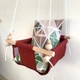 Детская качеля Infancy Зеленая абстракция, Бордовая основа - изображение 5