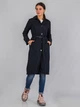 Синій плащ із поясом та кишенями BEBE PLUS 22398 L (36041L) Чорний - зображення 2