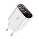 Сетевое зарядное устройство Baseus Mirror Traveler Intelligent Digital Display 3.4A 3USB white - изображение 2