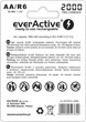 Аккумулятор everActive 4x EVHRL6-2000, AA/(HR6), 2000mAh, LSD Ni-MH, блистер 4шт - изображение 2