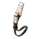 Кабель Baseus Nimble Type-C 2 A короткий плоский провід із фіксатором 0.23 м Gold (CATMBJ-0V) - зображення 1