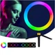 Кольцевая лампа RGB 26см + пластиковый штатив трипод + блютуз пульт - изображение 2