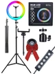 Кольцевая лампа RGB 26см + штатив 2м + блютуз пульт - изображение 1