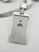 Бейджик на ленте Silver Metallic, серебристый металлический вертикальный офисный бейдж на шею, бейджик на шнурке, Chansin (31270130) - изображение 4