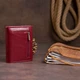Гаманець-візитниця на хлястику з кнопкою жіночий ST Leather 19231 Бордовий (142725) - зображення 8