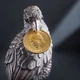 Серебряная фигура ручной работы "Попугай на кошельке с монетами" сер00019 Онікс - изображение 2