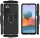 Комбинированный противоударный чехол с кольцом Armor для Xiaomi Redmi Note 10 Pro Black - зображення 1
