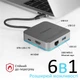 USB-C хаб 6-в-1 Promate Nexus-C USB-C PD/HDMI/3xUSB 3.0/RJ45 Grey (nexus-c.grey) - изображение 2