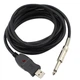 Кабель гитарный U&P USB 3.0 - 6.35 мм Mono 3 м Black (WAZ-AU-BK) - изображение 1