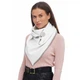 Шарф женский "Эдинбург" большой MyScarf теплый one size белый с серой подкладкой на пуговице - изображение 1