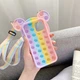 Чехол антистрес поп ит для телефона Apple iPhone 12 / 12 pro Mickey разноцветный на шнурке Без бренда - изображение 2