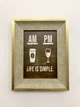 Постер «Утро — кофе, вечер — вино» в раме 18,5х23,5см Frames Posters Decor - изображение 1