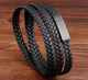 Чоловічий шкіряний браслет Primo Long Rope з магнітною застібкою Black Primo чорний - зображення 4