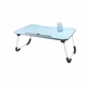 Складной столик Lesko DNZ-23 Blue для ноутбука и еды раскладной переносной 60*48*28 см - изображение 2