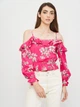 Блуза H&M 44 малиновый цветы 5058606461 - изображение 1
