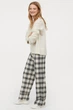 Брюки H&M широкие 36 кремовые в клетку 16-0045 - изображение 4