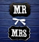 Фотобутофория табличка "Mr&Mrs" 2 предметов, качественный картон, цвет - черный - изображение 1