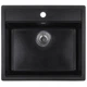 Мойка для кухни ZERIX гранитная ZS-5751S-03 570x510мм прямоугольная врезная с сифоном черная ZX4596 - изображение 1