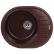 Мойка для кухни ZERIX гранитная ZS-6250R-12 620x500мм овальная врезная с сифоном коричневая ZX4552 - изображение 1
