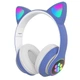 Беспроводные наушники с кошачьими ушками Bluetooth и RGB подсветкой Cat VZV-23M Синие - изображение 2