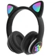 Наушники беспроводные Bluetooth Cat Ear VZV-23M 7695 360мАч с подсветкой black - изображение 1