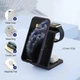 Док-станция 3-в-1 Wireless Charging Station беспроводная зарядка для iPhone / iWatch / AirPods (T-3) Black - изображение 7