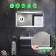 Прямоугольное зеркало с LED подсветкой 80 на 60 см, с тремя сенсорами, часами, подогревом и линзой с подсветкой, модель Amado La Mir (Amadog31) - изображение 2
