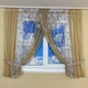Занавеска на кухню со шторками TG Home №445 беж сакура - изображение 1